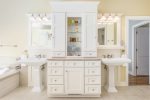 The double vanities will give you plenty of space